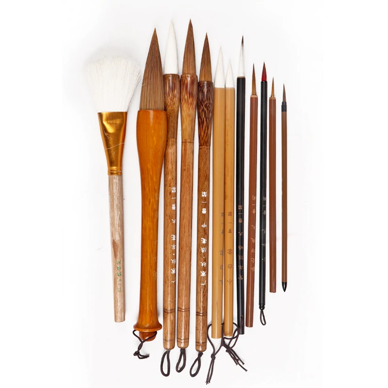 12pcs/set Chinese Calligraphy Brush Pen Set Artist Painting Brushes S/M/L Regular Script Caligrafia Writing Craft Supply