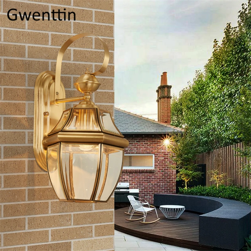 

Modern Waterproof Wall Lamp Sconces Outdoor Lighting Gold Wall Mount Light for Living Room Stairs Bathroom Fixture Home Decor