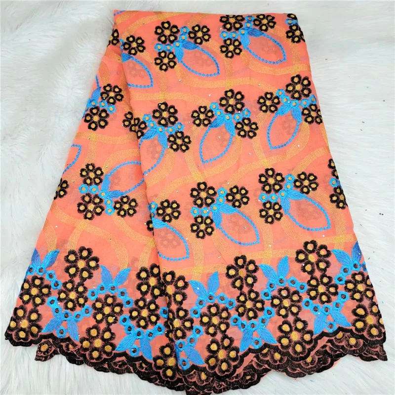 

Cotton African Lace Fabric Swiss Voile Peach Color Dry Fabric 2022 Nigerian Lace Fabrics Dry Lace With Stones Wholesale S987