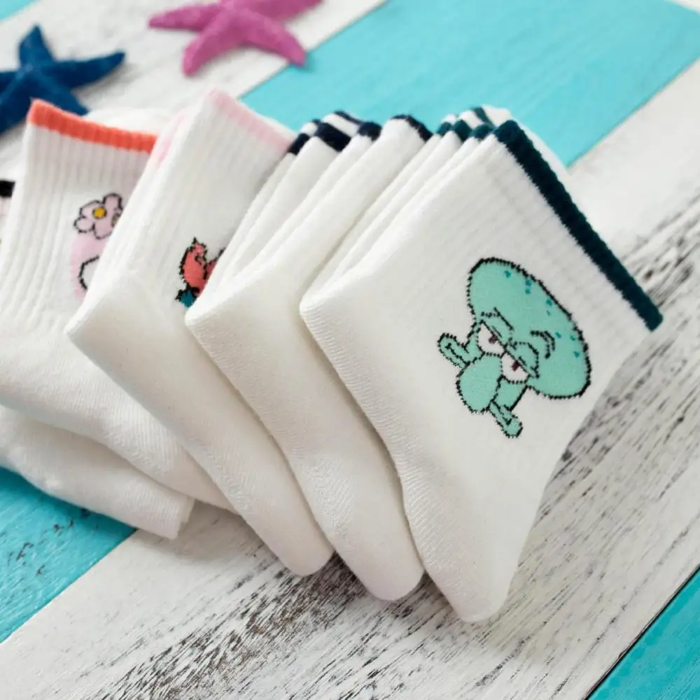 Модные милые короткие носки женские Харадзюку с героями мультфильмов рисунком