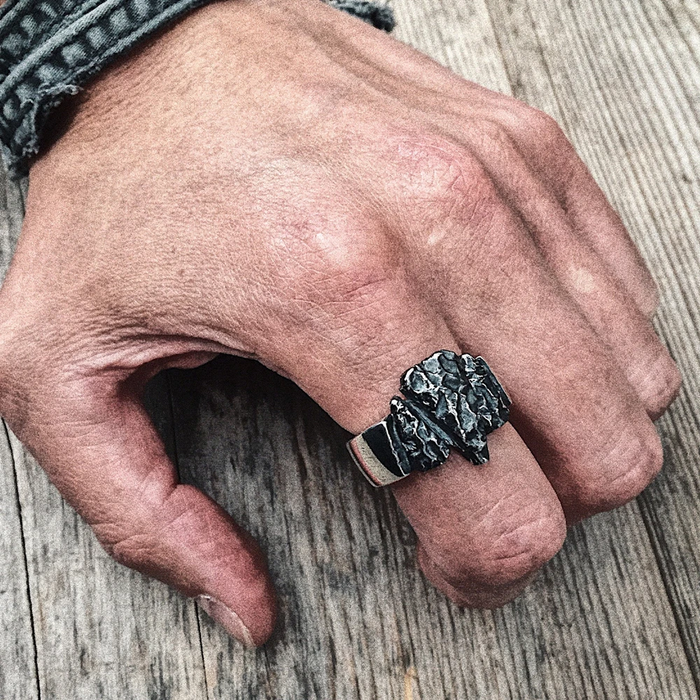 

Men's Viking Heathen Ring Vintage Norse Stainless Steel Biker Rings Pagan Jewellery
