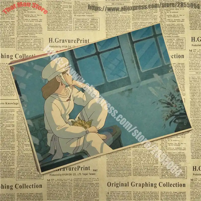 Комикс Nausicaa долина ветра ретро-постер к фильму крафт-бумага декоративная живопись