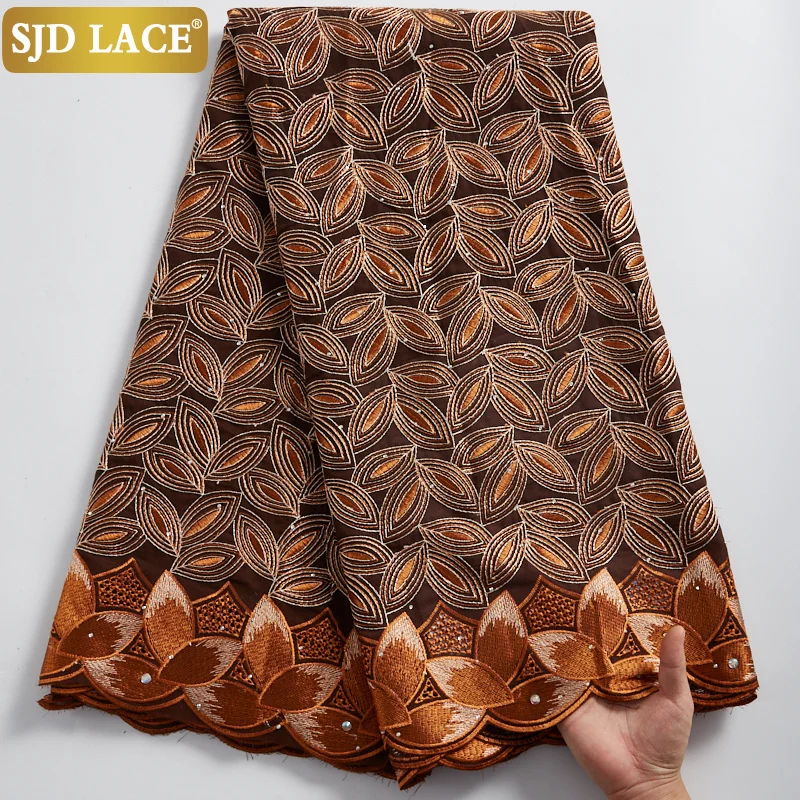 

SJD LACE Nigerian African Dry Lace Fabric Embroidery Cloth Sewing Materials Blue Swiss Voile Lace In Switzeerland For Sew A2348
