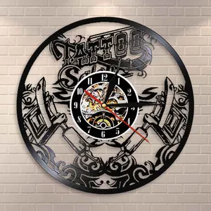 Настенная Наклейка для тату-студии, Виниловая пластинка для салона, Настенная тату-машинка, украшение для стен, хипстер, идея для подарка мужчине