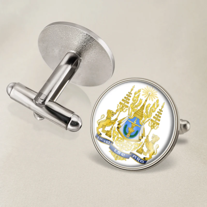 Герб Камбоджи камбоджийские карта запонки с изображением флага США американский