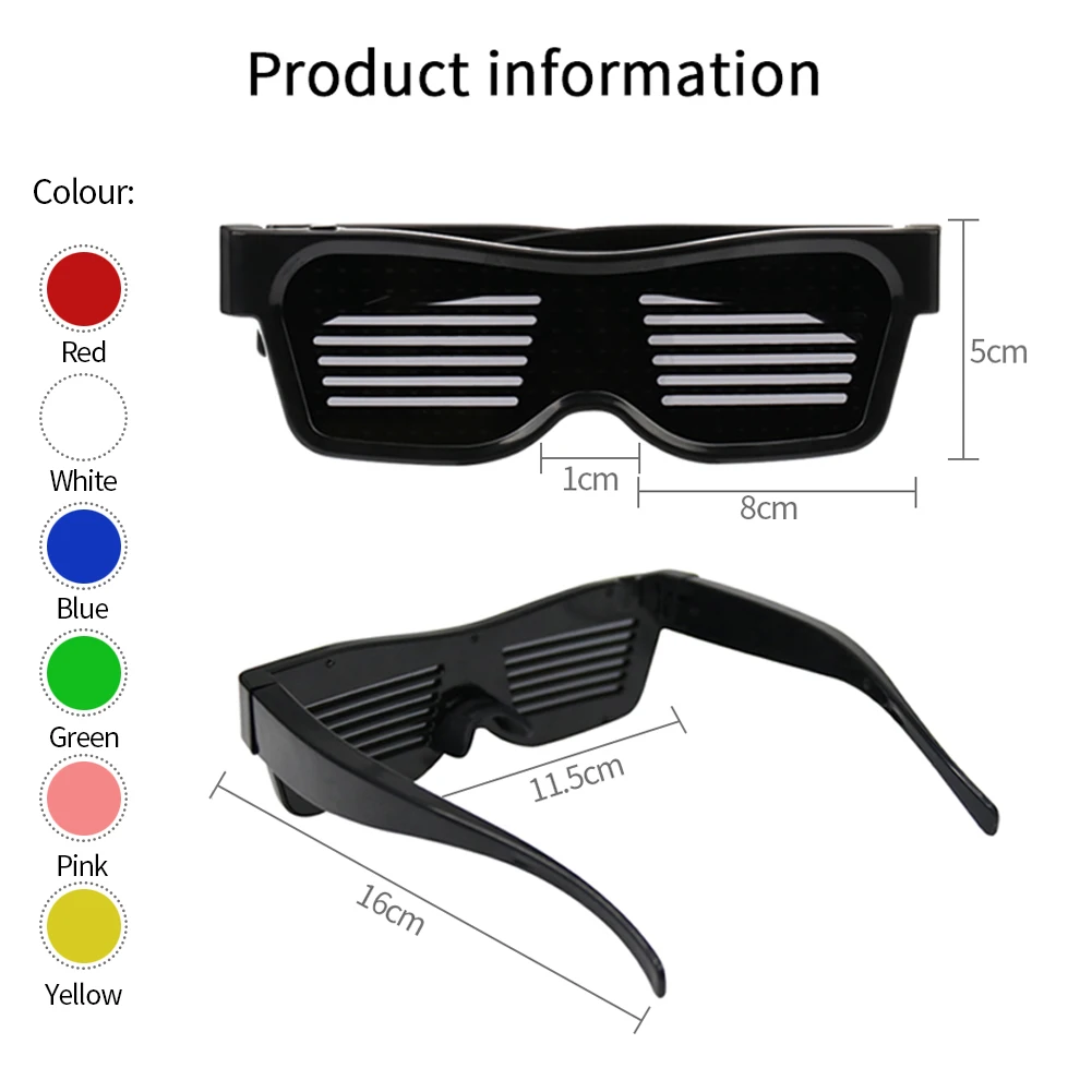 Новые светодиодные вечерние светящиеся очки DIY с App управлением Многоязычная