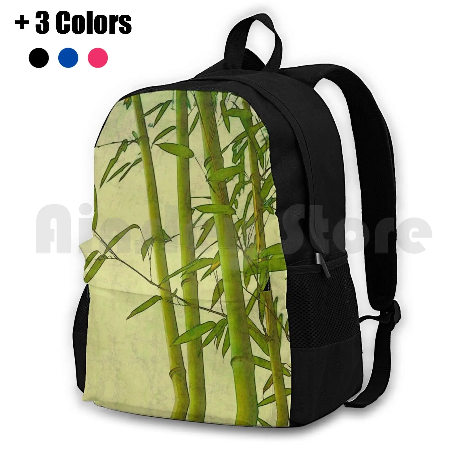 Рюкзак дзен бамбуковый с абстрактным узором в стиле ретро водонепроницаемый