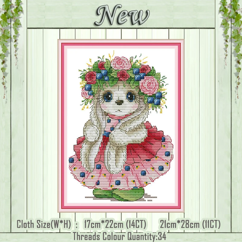 Cute rabbit cartoon animal Chinese painting counted printed on canvas DMC 14CT 11CT Cross Stitch Needlework Sets Embroidery kits |