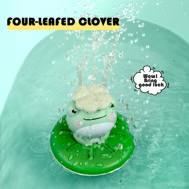 baby bath toys electric spray water floating rotation green forg sprinkler toy shower game for children kid swimming bathroom free global shipping