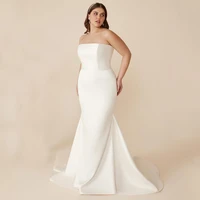 simple sleeveless strapless floor length wedding dresses with jersey sexy open back with lace up court train bridal gowns summer