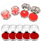 Шкатулка для ювелирных украшений, прозрачная акриловая коробочка для колец и сережек, свадебная упаковочная Женская шкатулка, 5 шт.