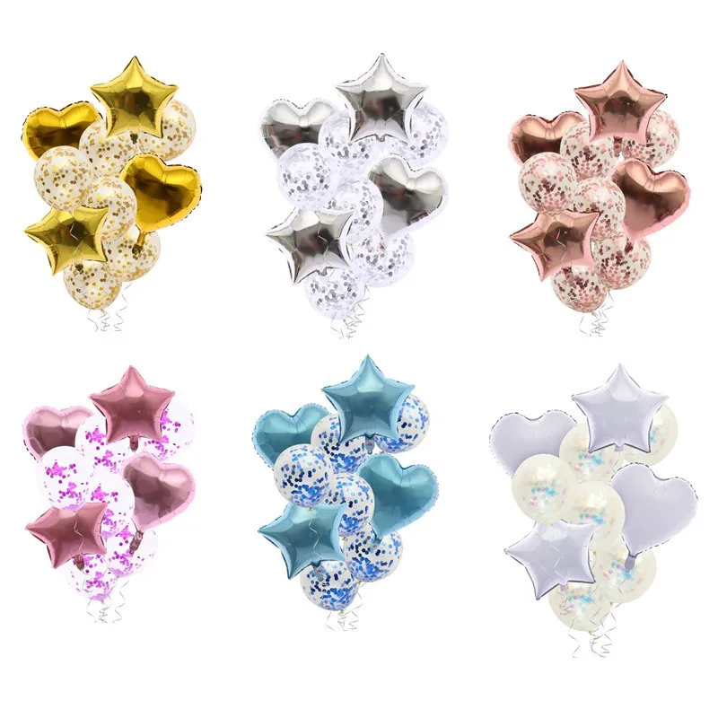 

10pcs Aluminum Sequin Balloon Set for Children's Adult Birthday Party Wedding Background Wall Decoration Supplies