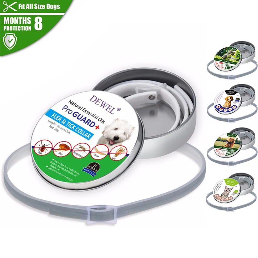 

Dewel Dog flea collar Summer Anti-insect Cat Dog Collar Anti Flea Mosquitoes Ticks Waterproof Cat Flea Collar for Pet 8 Months