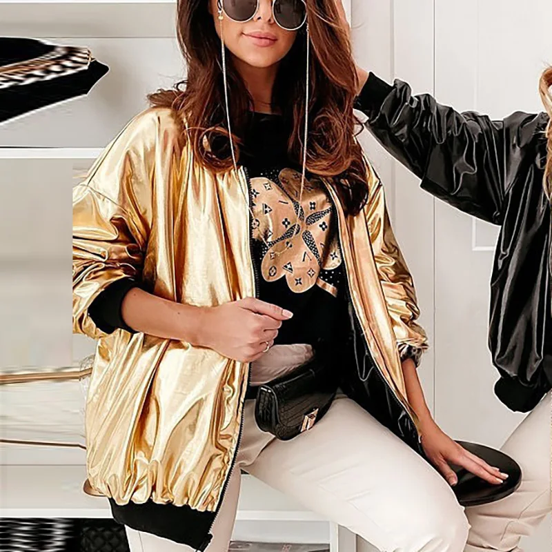 Женская тонкая куртка-бомбер повседневная приталенная куртка на молнии с