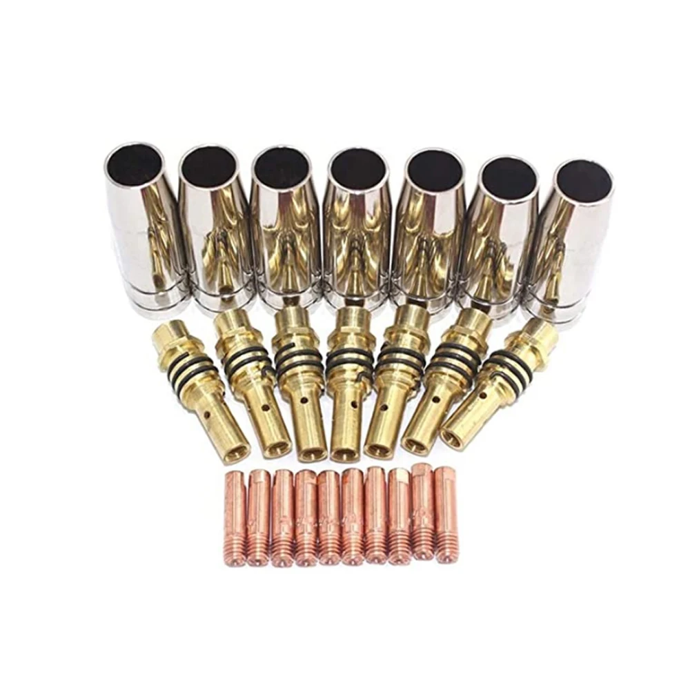 

24PCS 15AK Nozzles Contact Tips Holders MAG/MIG Welder Consumables Kit Welding Tools Accessories Fit for MB15 15AK Welding