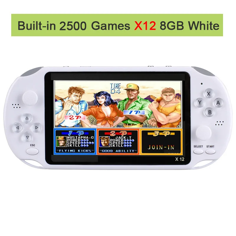 5.1inch 8G White Ретро ручной игровой плеер 5,1 дюймов HD экран 8 Гб rom встроенный 3000+ игры ТВ выход Мультимедиа Видео игровая консоль - Color: 5.1inch 8G White
