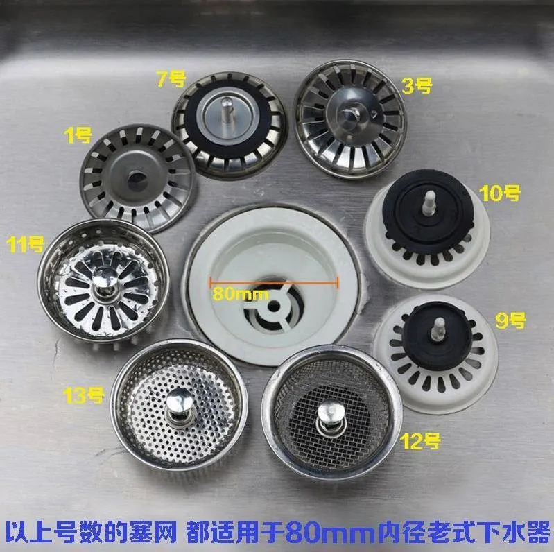 

Stainless Steel Household Sink Kitchen Lid Stopper Filter Drainer Rubber Washer Sink Basket Basin