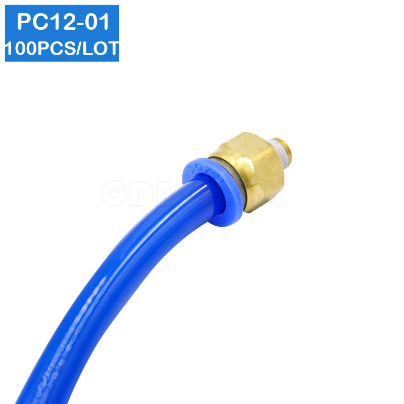 

HIGH QUALITY 100pcs a lot BSPT PC12-01, 12mm to 1/8' Pneumatic Connectors male straight one-touch fittings