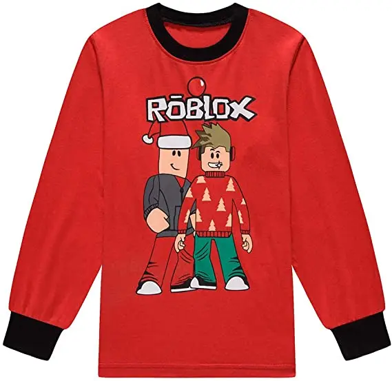 Robloxing-Conjunto de pijama para ni&ntilde;o, ropa interior de dibujos animados, pantalones de manga larga, ropa de dormir de algod&oacute;n para interiores-3
