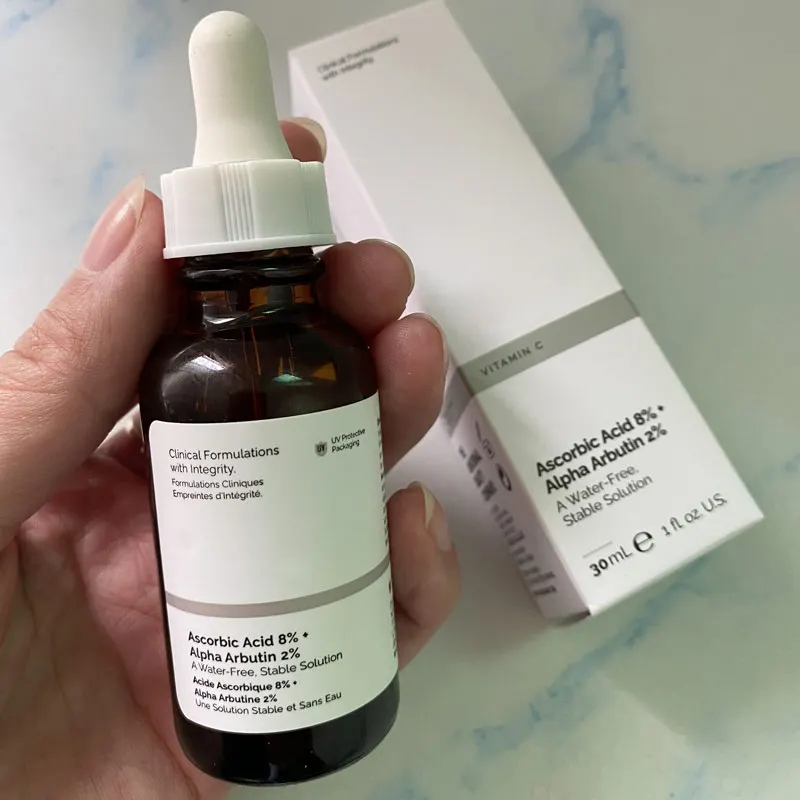 Праймер 10 шт./лот аскорбиновая кислота 8% + Альфа арбутин 2% A безводный стабильный