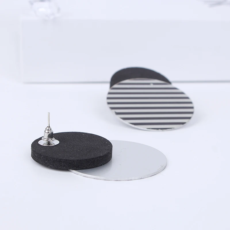

YD&YDBZ Metal Stripe Statement Earrings For Women Punk Style Big Round Foam Pendant Earring Handmade Ear Jewelry Accessories