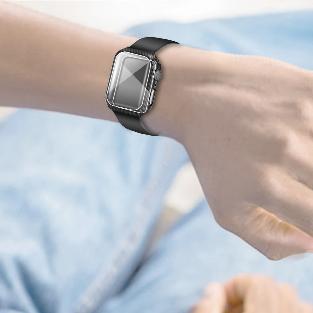 Чехол + Защитная пленка для apple watch 44 мм 40 круглый защитный чехол iwatch 6 5 4 из HD стекла