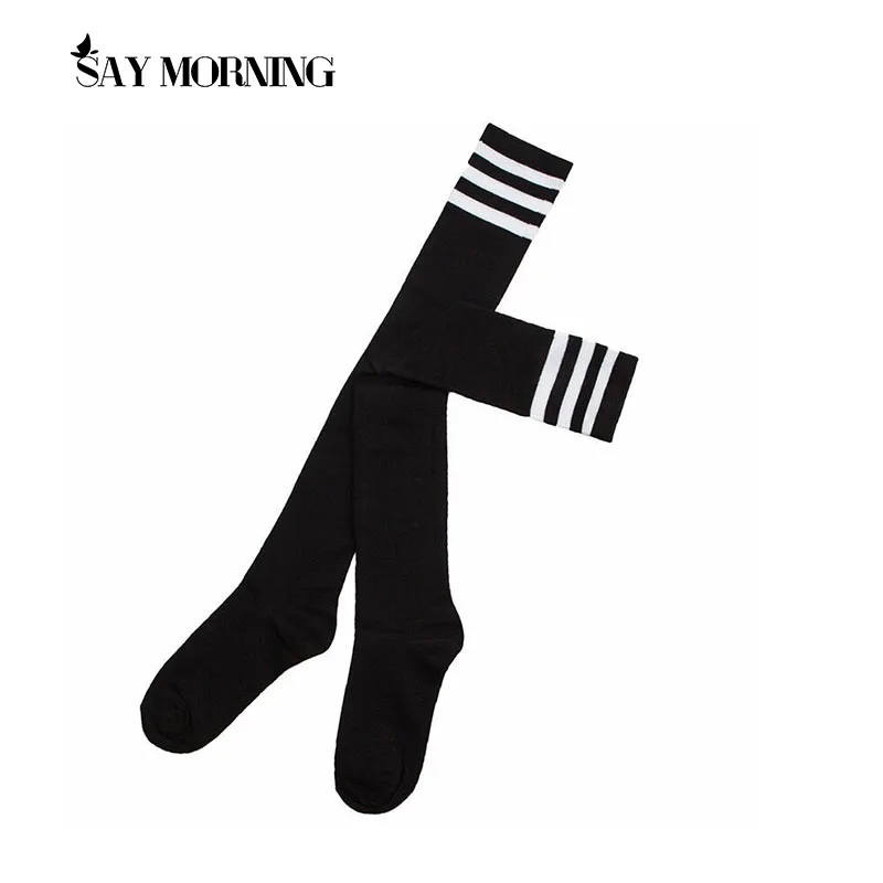 

SAY MORNING 2022 New Warm Thigh High Socks For Ladies Girls Schoolgirl Uniform Long Socks Women Stockings Striped Knee Socks