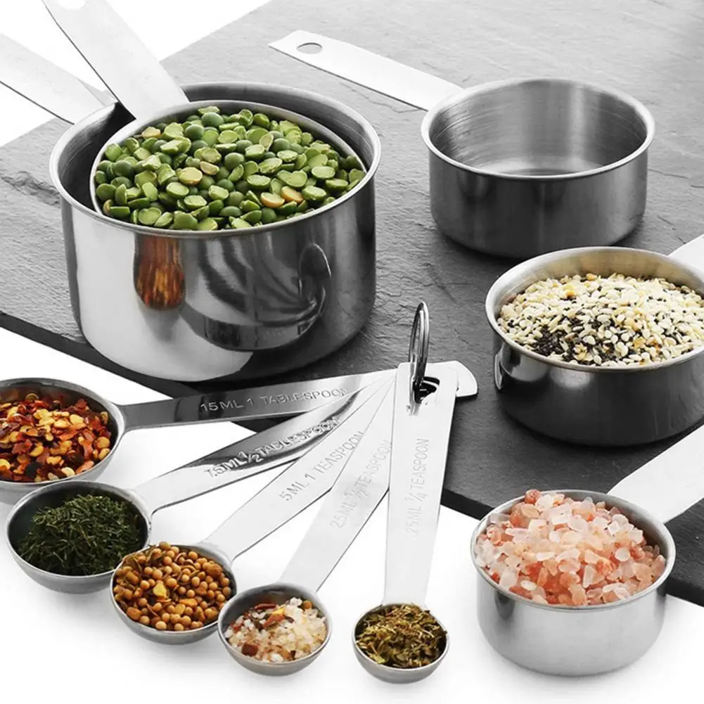 

12 шт./компл. со шкалой, высококачественные штабелируемые мерные чашки, набор кухонных мерных ложек из нержавеющей стали, мерные чашки и ложк...