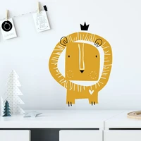 hand drawn cartoon lion wall sticker kids childrens room home decoration wallpaper bedroom mural removable lion stickers