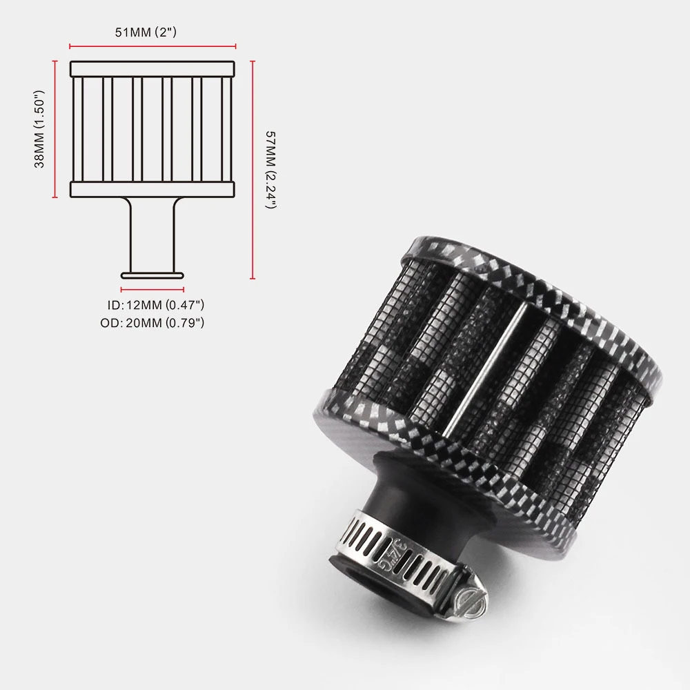 Universal Car 12mm 1 Inch For Motorcycle Cold Air Intake High Flow Crankcase Vent Cover Mini Breather Filters | Автомобили и
