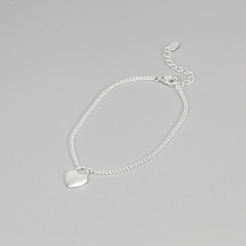 

S925 sterling silver love bracelet ins simple wild Han Xiao fresh girlfriends with the same paragraph