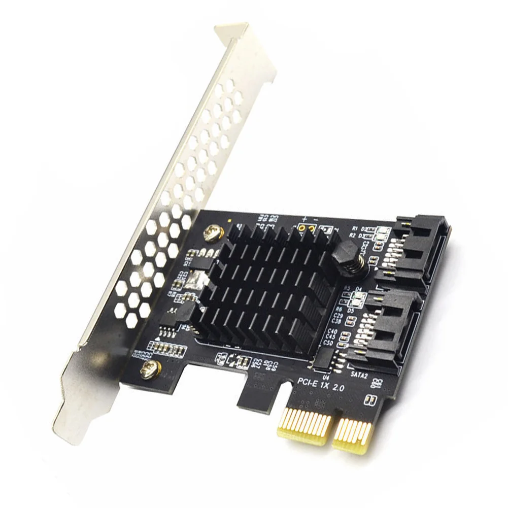 Адаптер с 2 портами SATA 3 0 на PCIe X1 X16 плата расширения III PCI-E PCI Express конвертер Marvell 9125 |