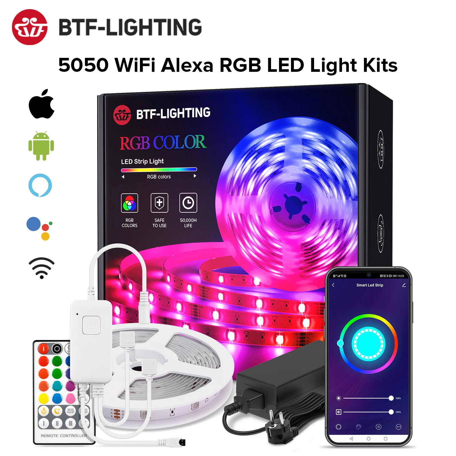 

Wifi APP LED Light Strip Kit with IR 28 Keys DIY Color 5050 2835 RGB SMD Flexible Ribbon Led Strip Light 5m 10m 15m 20m Tape