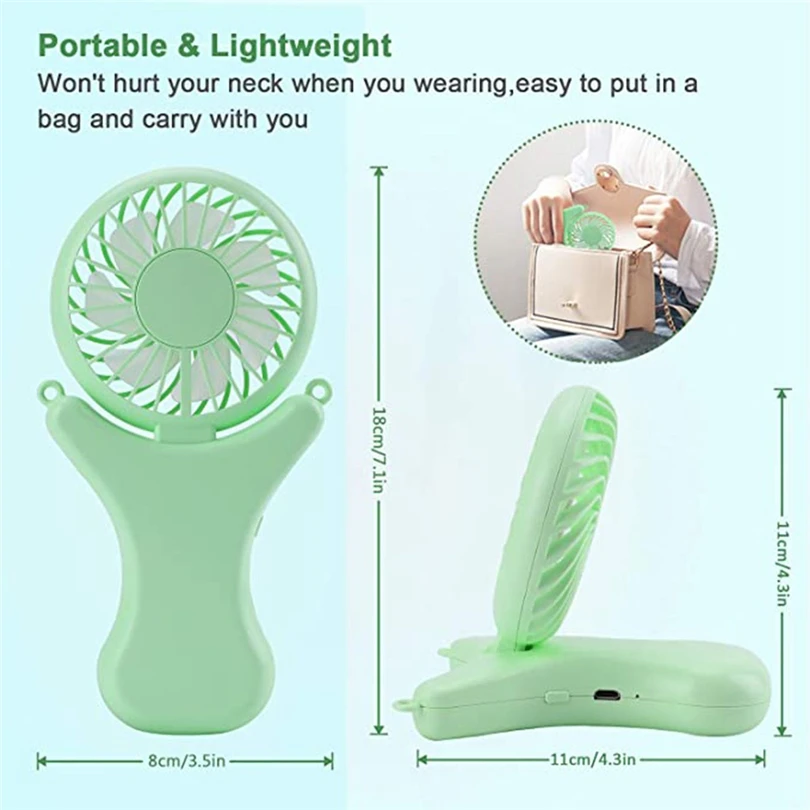

USB Fan Neck Fan LED Light Rechargeable Neckband Lazy Neck Hanging Dual Cooling Fan Desk Fans handheld Air Cooler Conditioner80