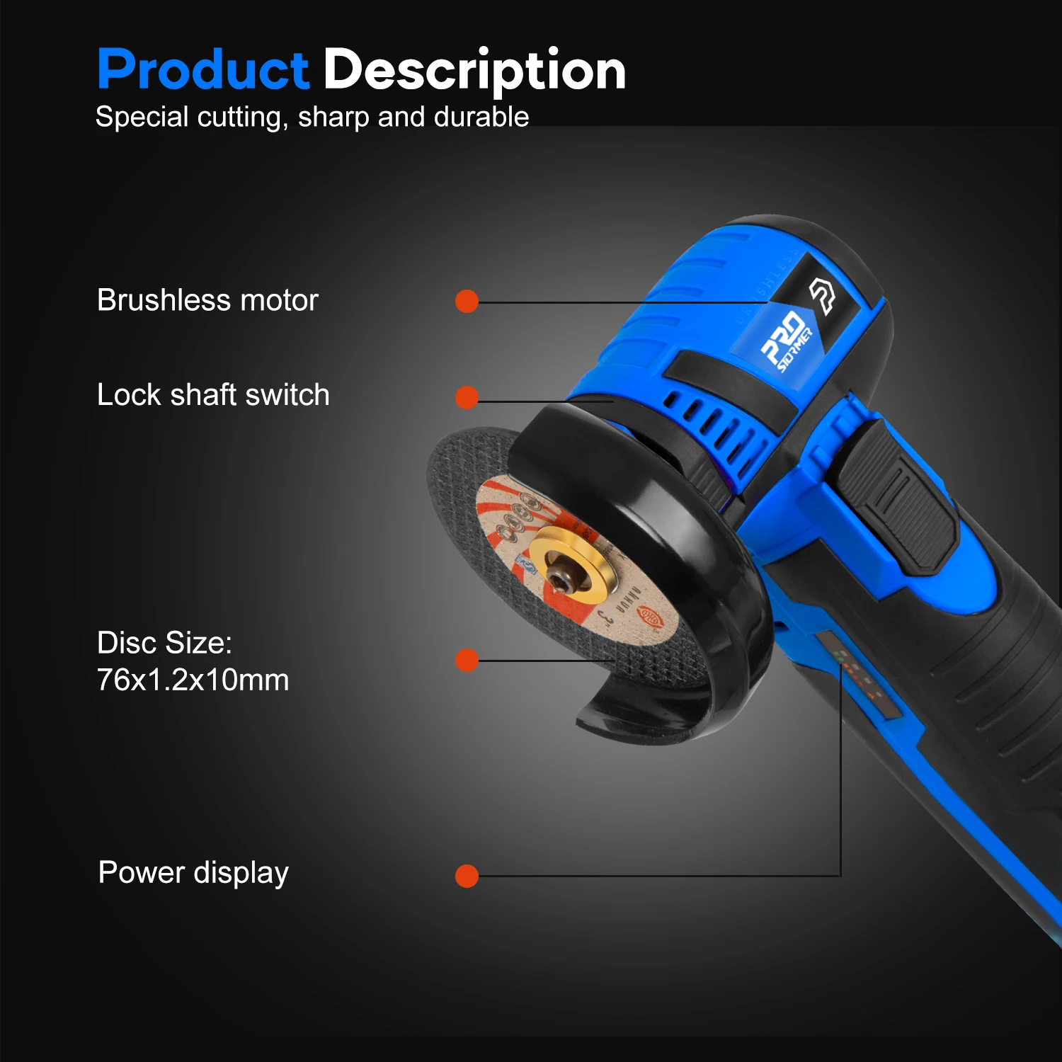 12V Мини Бесщеточный угловой шлифовальный станок Беспроводная шлифовальная