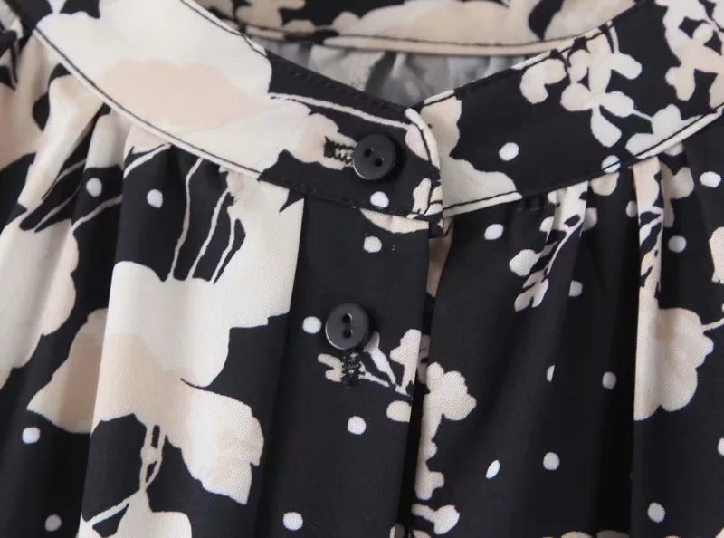 2019 осеннее платье с цветочным принтом и длинным рукавом винтажное открытыми