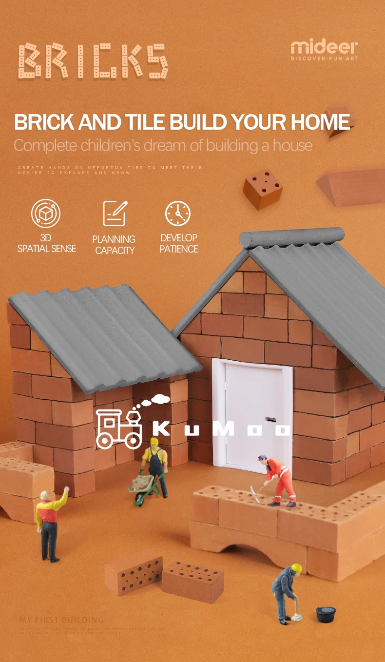 MiDeer my first building 3D стерео DIY Мини Моделирование строительный Дом ручная игрушка