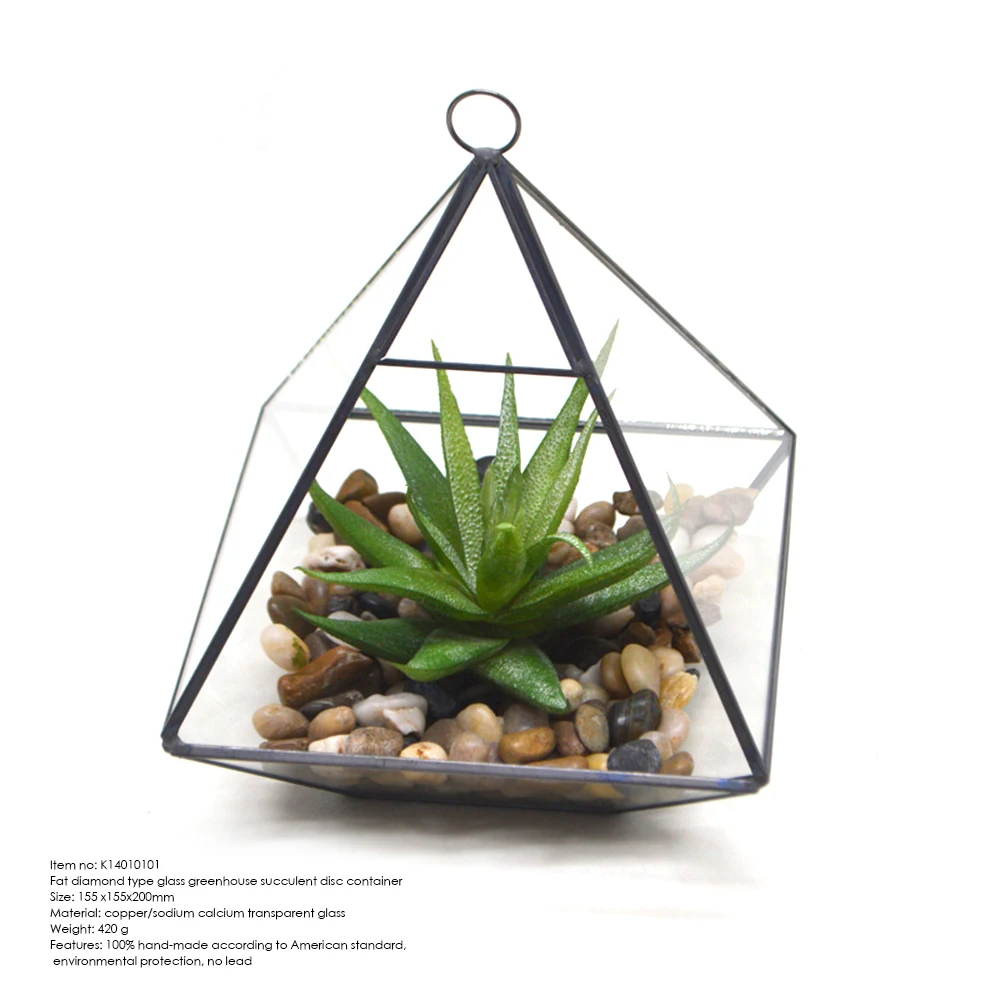 Сад Золотой Алмазный Форма стеклянный геометрический Террариум Свадебные