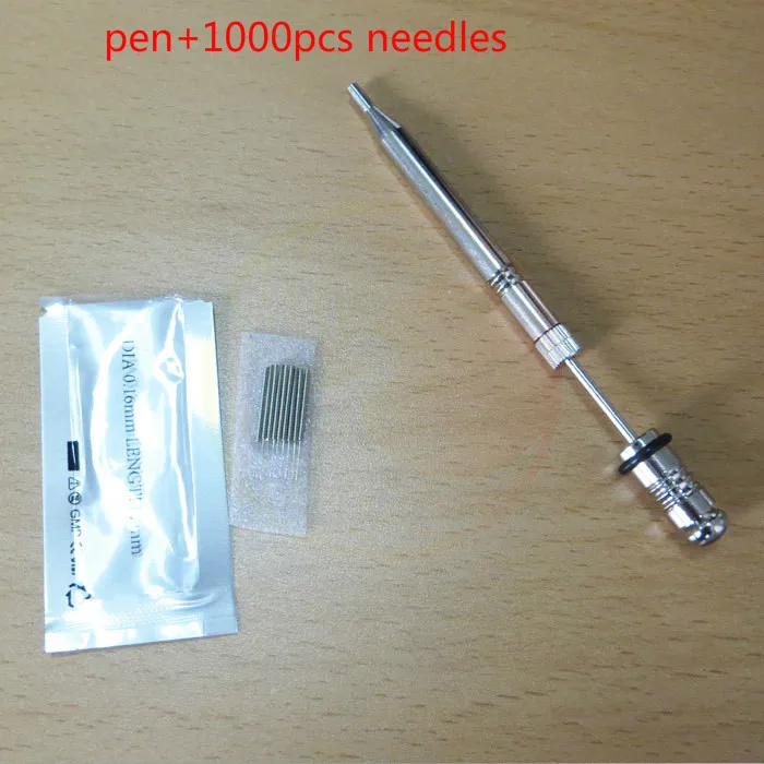 1000 pcs 0.16*7mm disposable sterile beauty massage needles with 1pcs acupuncture needle locator Push needle Device