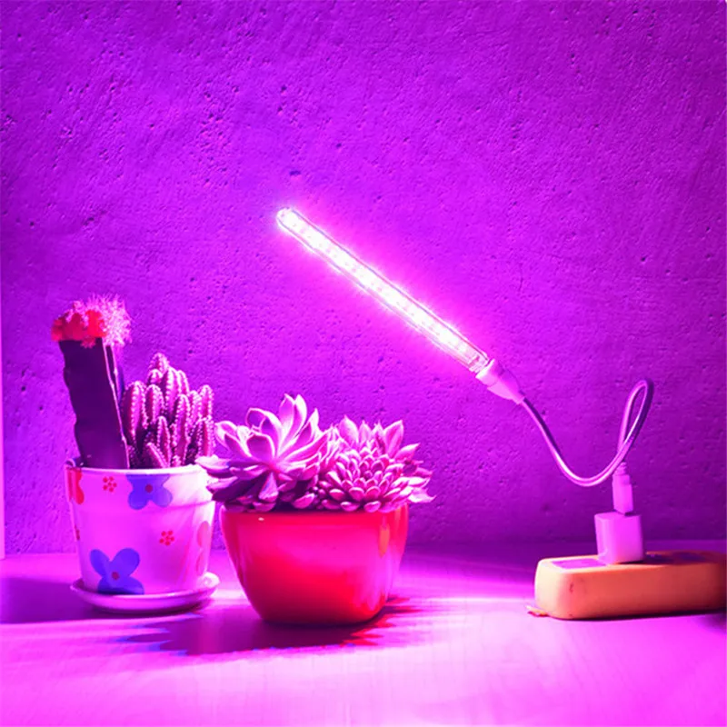 

1pcs 10W Led Grow Light USB Portable LED Plant Grow Light DC5V Full Spectrum Phyto Lamp 21 leds Rotation Flexible Light Indoor