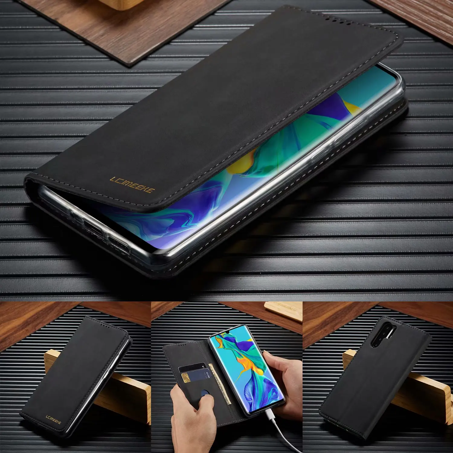 Роскошный флип-чехол-бумажник для huawei P30 Pro Lite, мягкий силиконовый чехол с магнитной кожей, чехол для телефона с подставкой для карт Hawei P30Pro P30lite