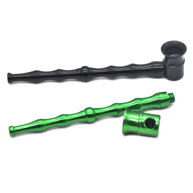 Мини бамбуковая трубка для табака стебли металлические трубки дыма портативная