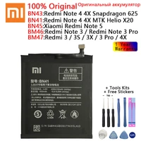 bn45 bn43 bn41 bm47 bm46 battery for xiaomi redmi note 5 4 4x 3 2 note3 note 4 4x redmi 3 3s 3x 3 pro 4x lithium polymer bateria