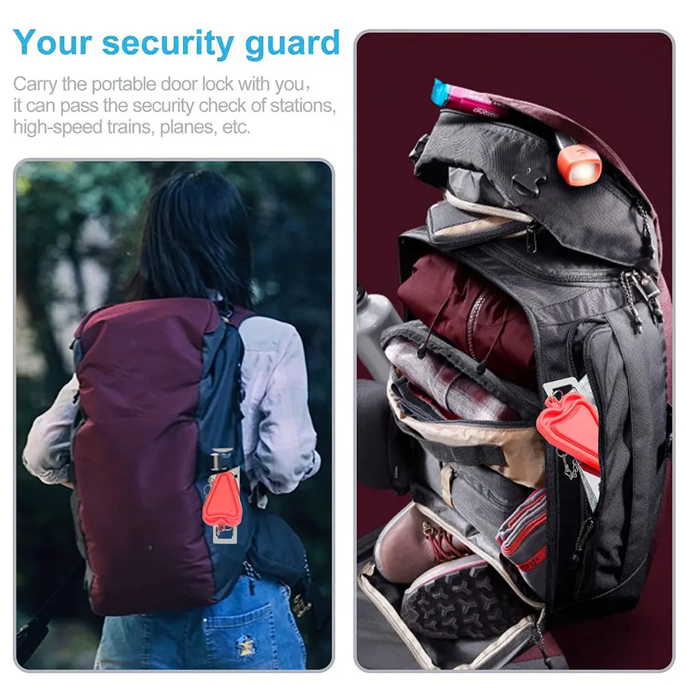 

2PCS Portable Safty Door Lock Durable Plastic Hotel Anti-Theft Door Stopper Lock for Additional Safety For Women Go Out