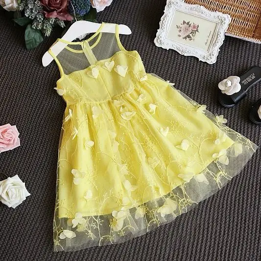 

Fancy Childhood Mesh Flower Girls Dresses for Wedding Lace Applique Girls Birthday Kids Princess Dress Children Party Costumes