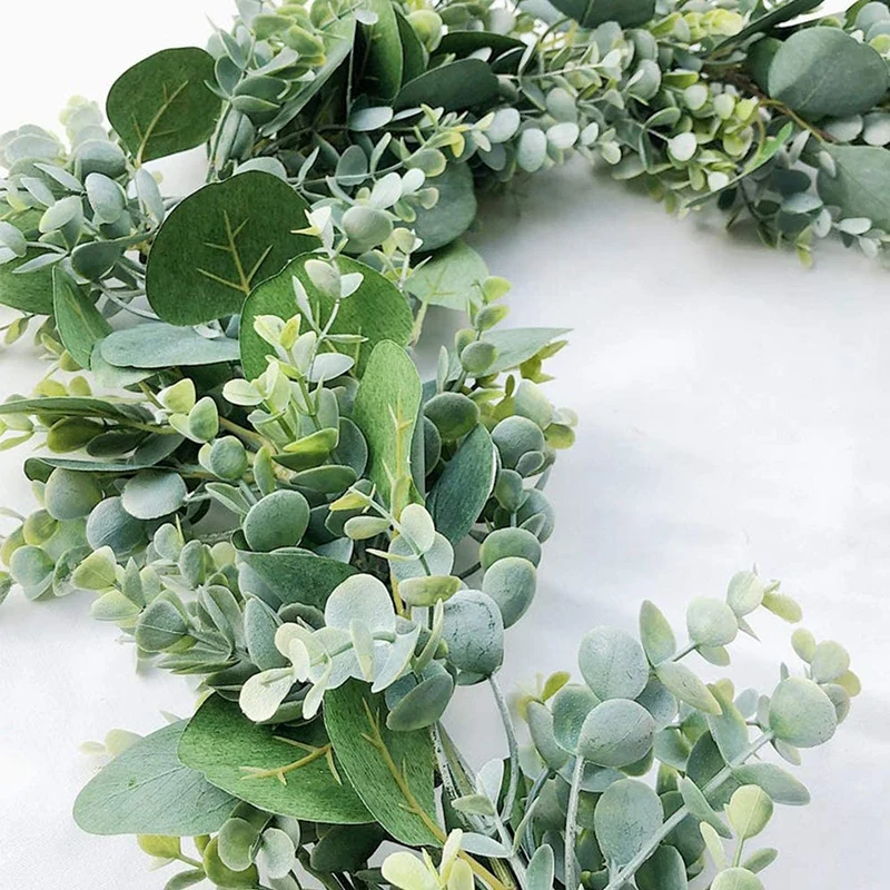 

3 Pack Artificial Eucalyptus Garland, Faux Vines Greenery Garland Wedding Backdrop Arch, 6 Feet/Pcs Hanging Plant