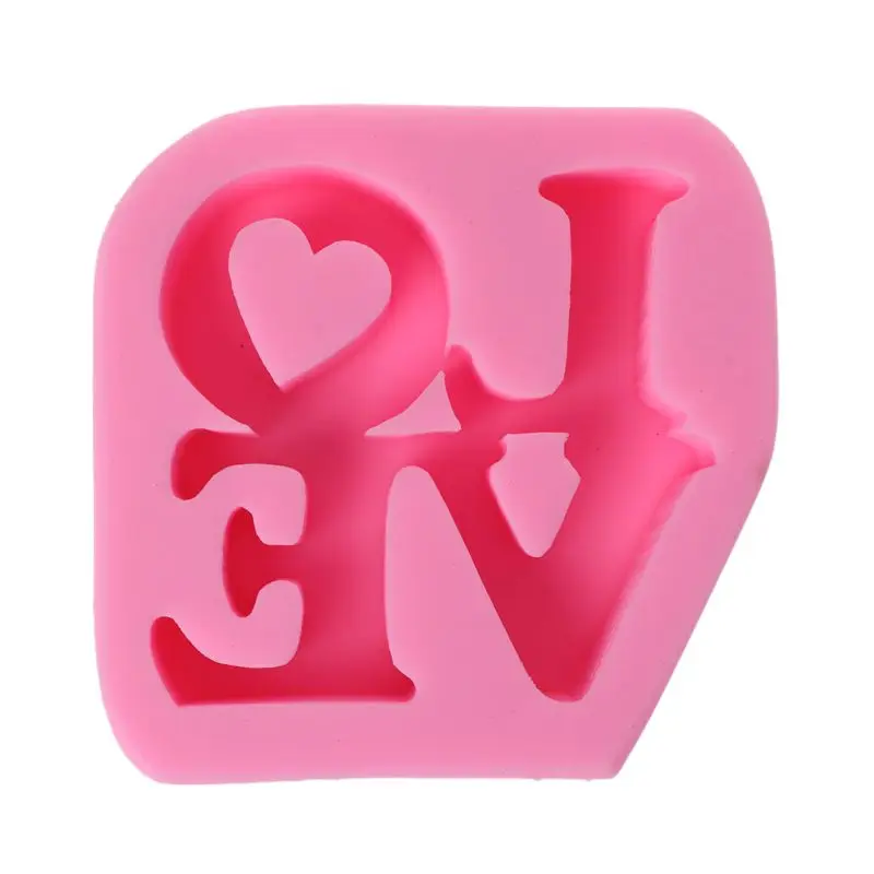 

Silicone Mold LOVE Letter Shaped Molds DIY Fondant Cake Aroma Plaster Making WXTE