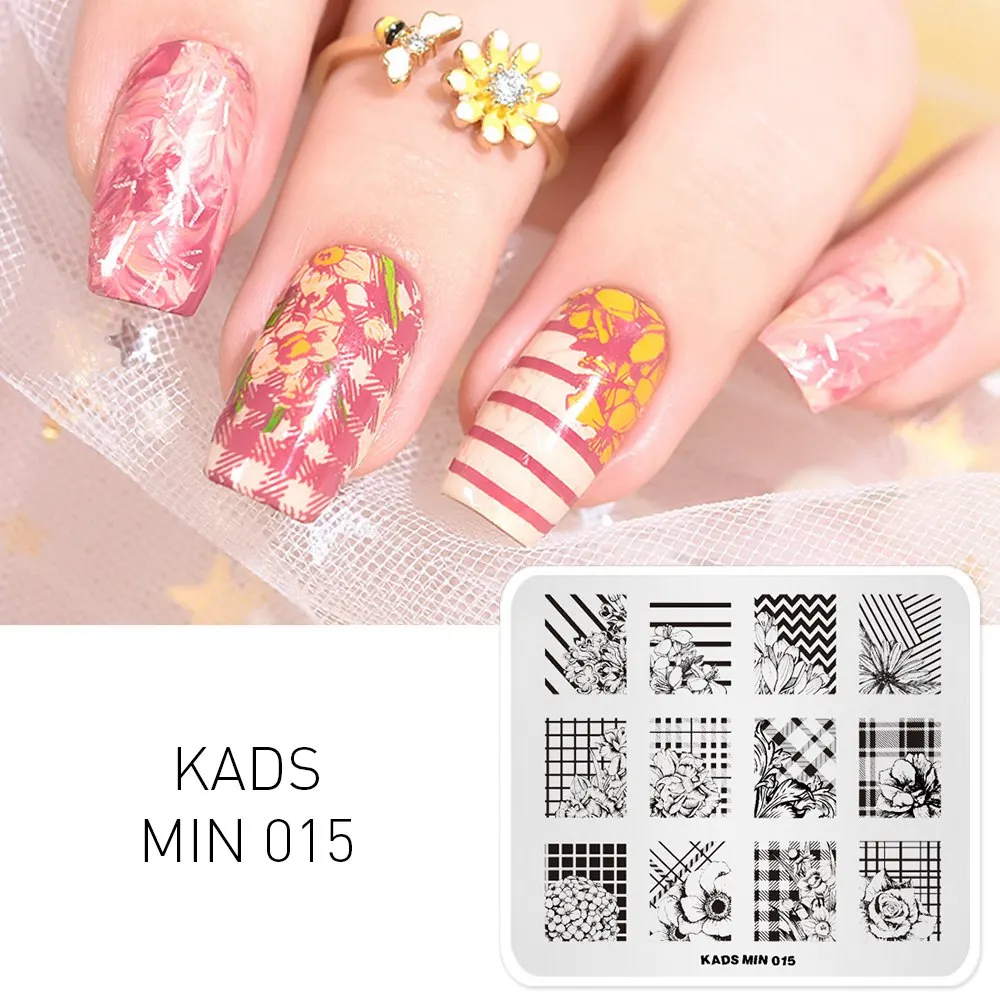 MIN 015 KADS, Новое поступление, 26 вариантов дизайна, 1 шт., мин серия, штамп, тарелка, цветочный лист, животные и полосы, изображение, сделай сам, украшение, художественная тарелка - Цвет: MIN 015