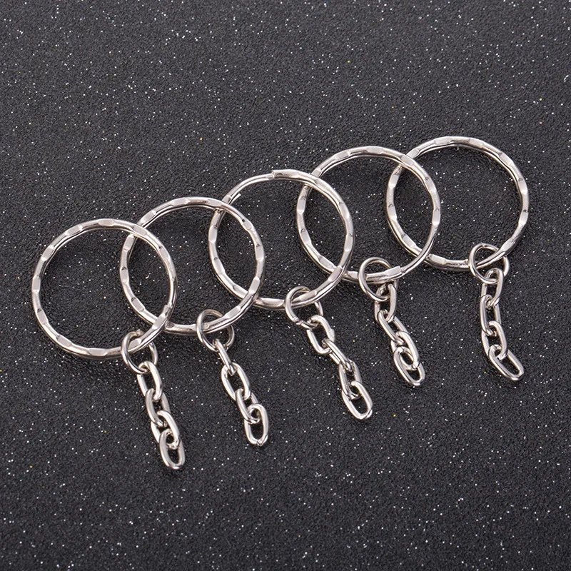 

10/50pcs Metal Silver Plated Blank Keyring Keychain Split Ring Keyfob Key Holder Rings Women Men DIY Key Chains Accessories Gift