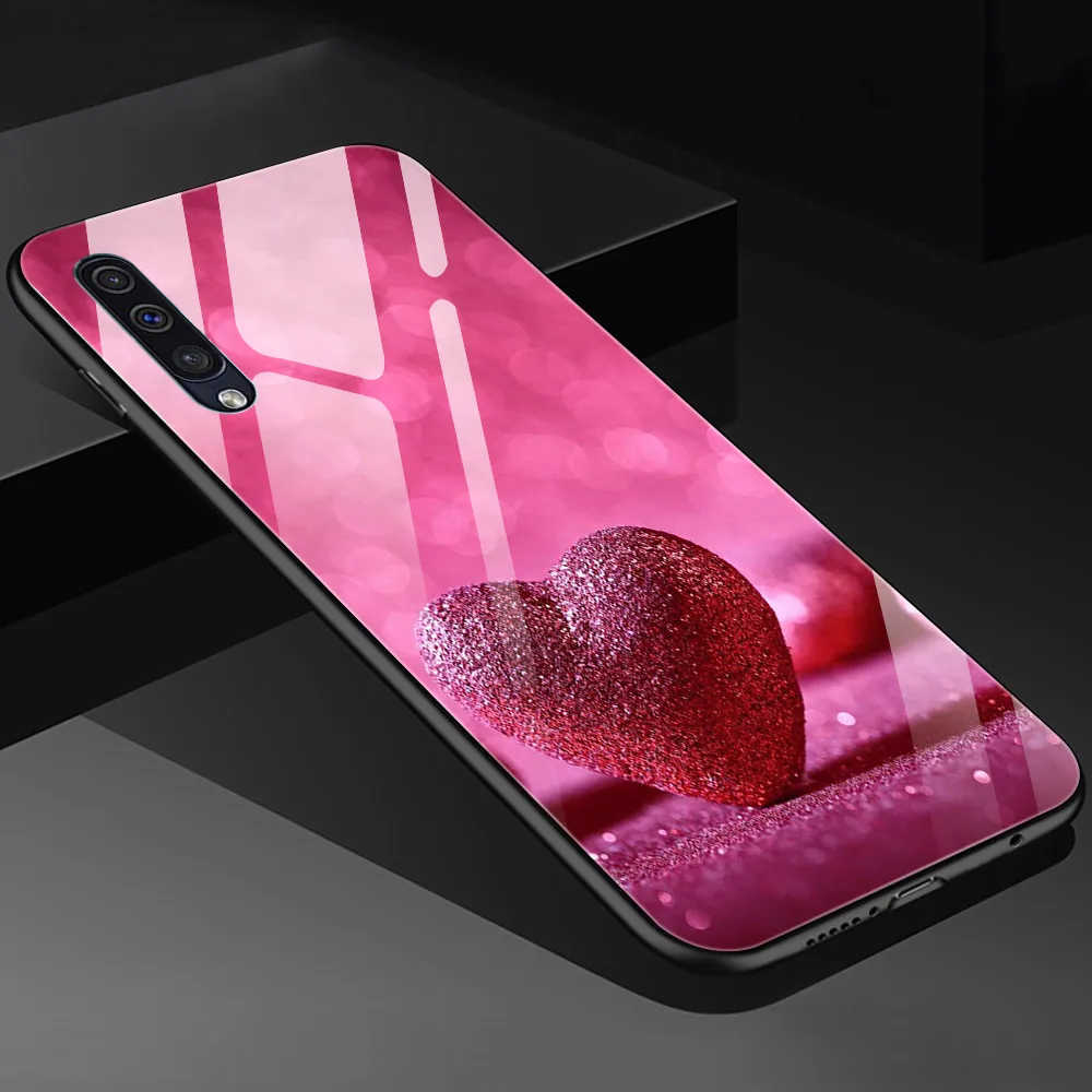 

Heart Case For Samsung A50 A70 A20 A40 A51 A71 A20E S10 S20 S9 S8 S7 Edge Ultra Puls Note 10 9 8 Plus Glass Phone Cases Cover